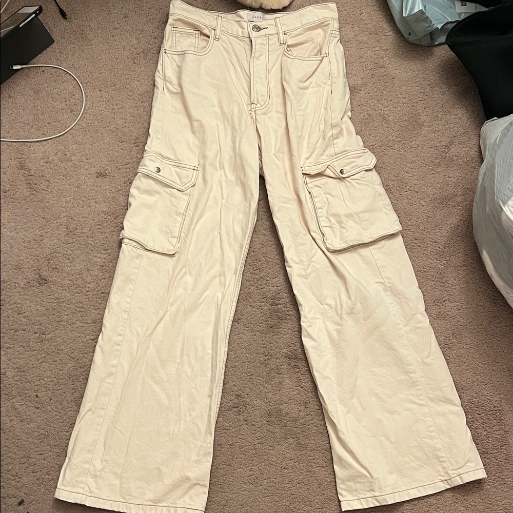 PacSun Cream Wide Leg Cargo Pants